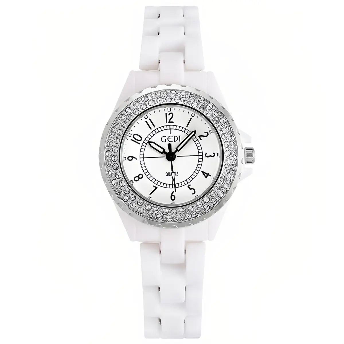 MASTOP Women's Quartz Watch 36mm White Ceramic Bracelet Water-Resistant - main product image