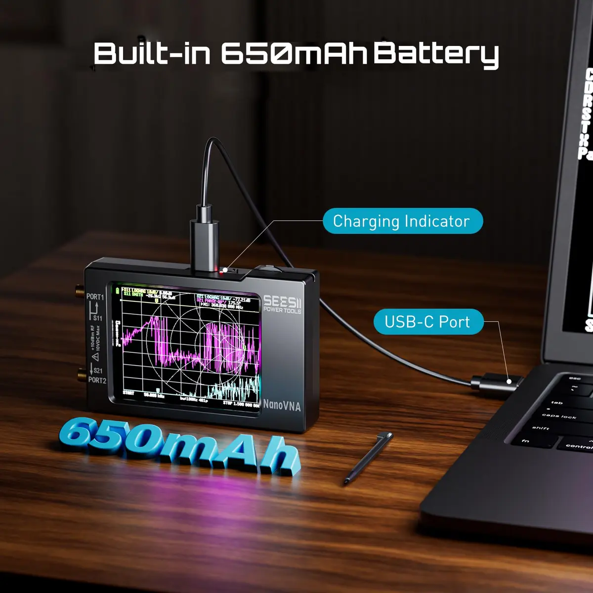 Seesii Nanovna-H Vector Network Analyzer,HW3.7 9KHz-1.5GHz, Portable Antenna & RF Test Tool - view 5