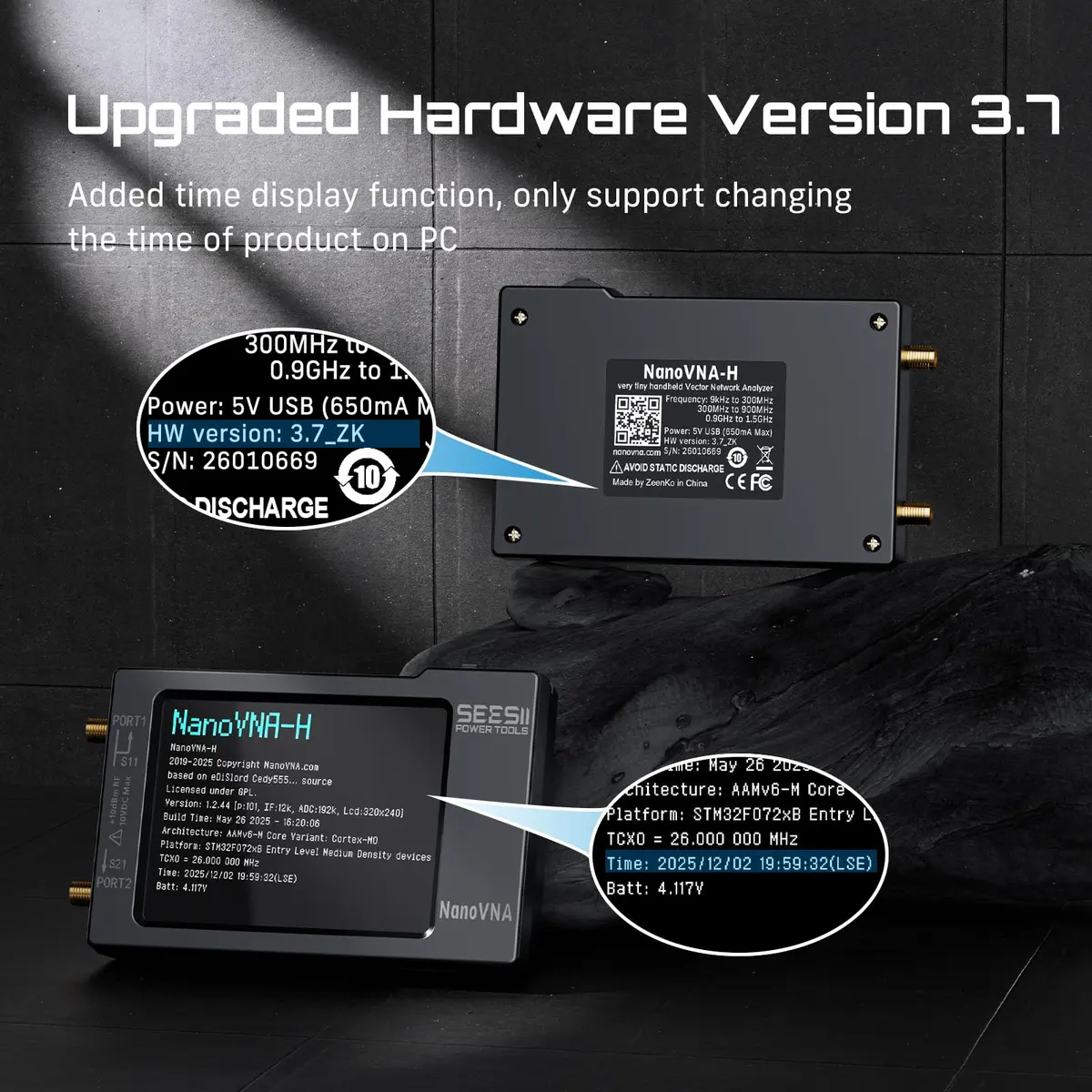 Seesii Nanovna-H Vector Network Analyzer,HW3.7 9KHz-1.5GHz, Portable Antenna & RF Test Tool - view 2