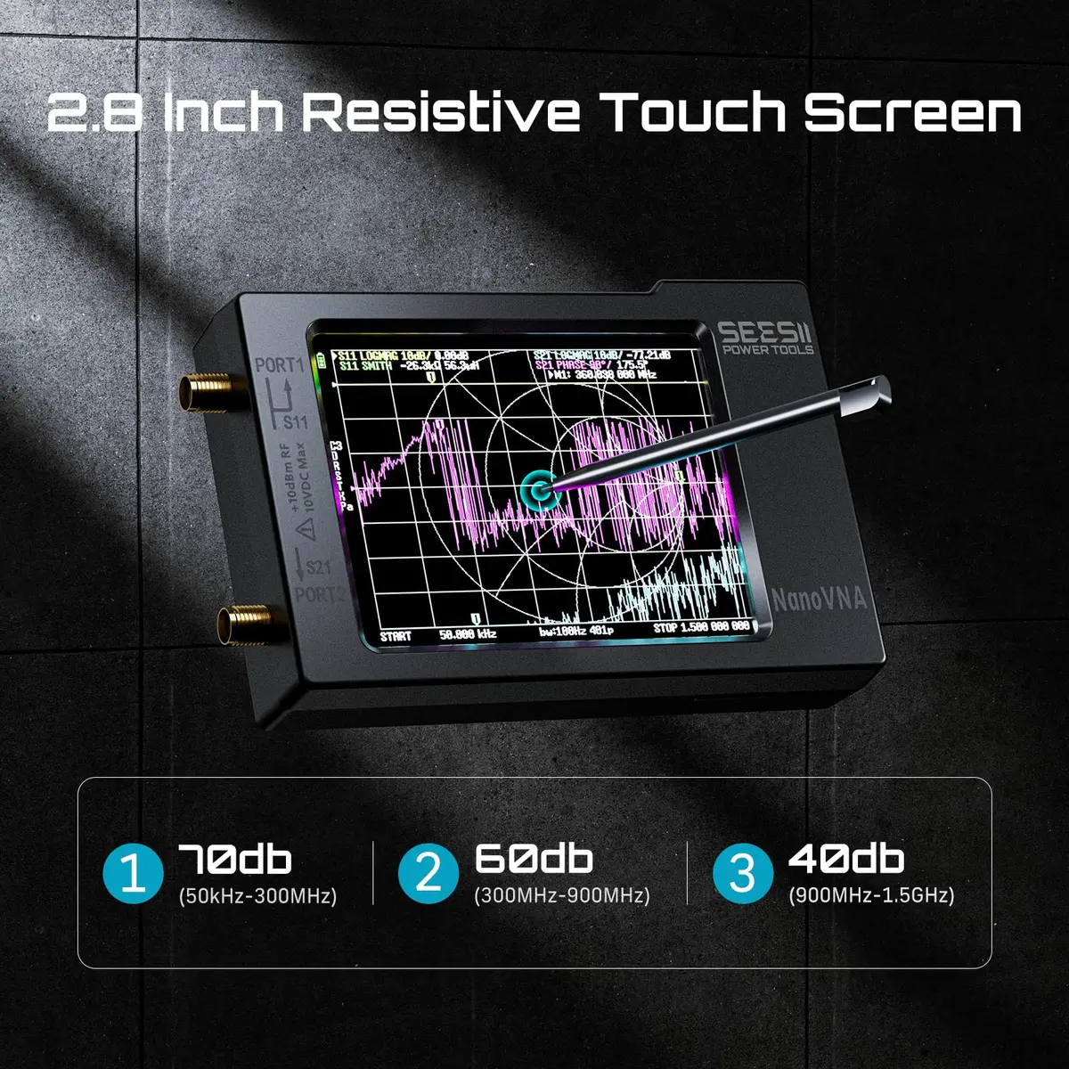 Seesii Nanovna-H Vector Network Analyzer,HW3.7 9KHz-1.5GHz, Portable Antenna & RF Test Tool - view 3
