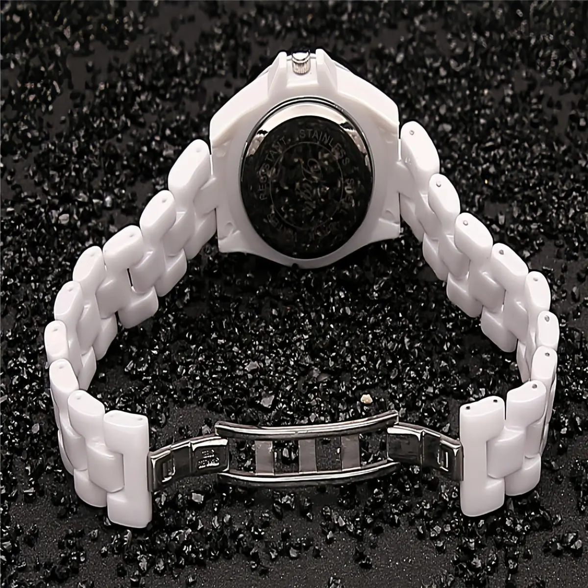 MASTOP Women's Quartz Watch | Swarovski Crystal, Waterproof Ceramic, Gold - view 5