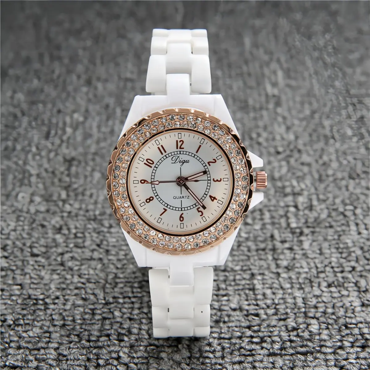 MASTOP Women's Quartz Watch | Swarovski Crystal, Waterproof Ceramic, Gold - view 4