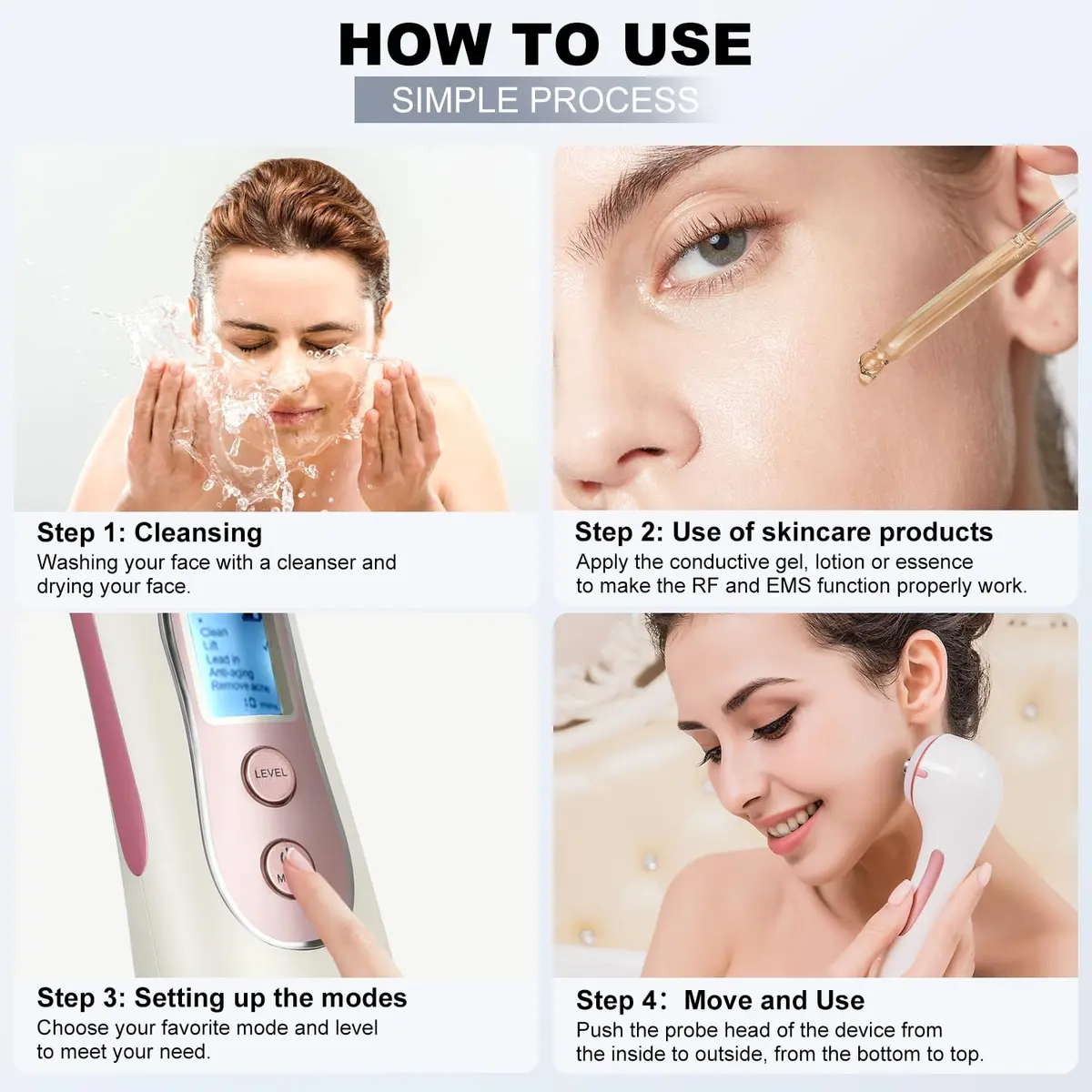 MiSMON High Frequency Facial Machine Light Theraphy Micro-Current Device, 5 in 1 Multifunctional Facial Massager for Face | Skin Care & Light Therapy - view 6