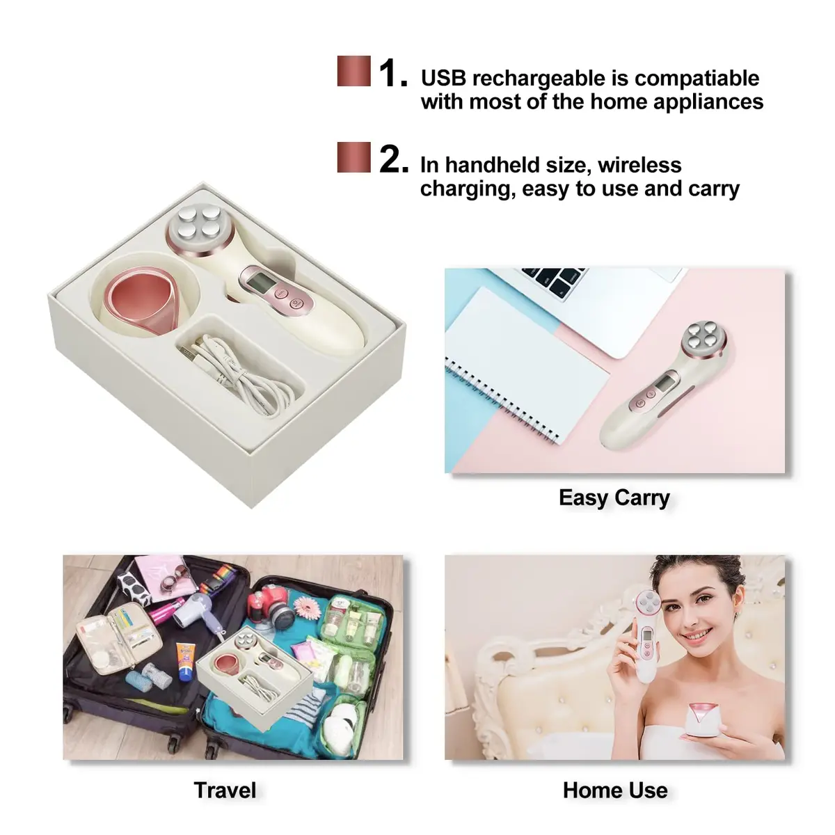MiSMON High Frequency Facial Machine Light Theraphy Micro-Current Device, 5 in 1 Multifunctional Facial Massager for Face | Skin Care & Light Therapy - view 7