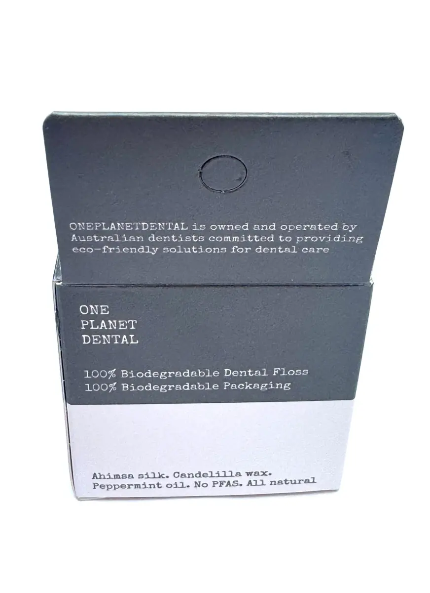 One Planet Dental Biodegradable Silk Dental Floss | Zero Waste Floss | Peppermint | 39m (129 Foot) | Plastic Free - view 5