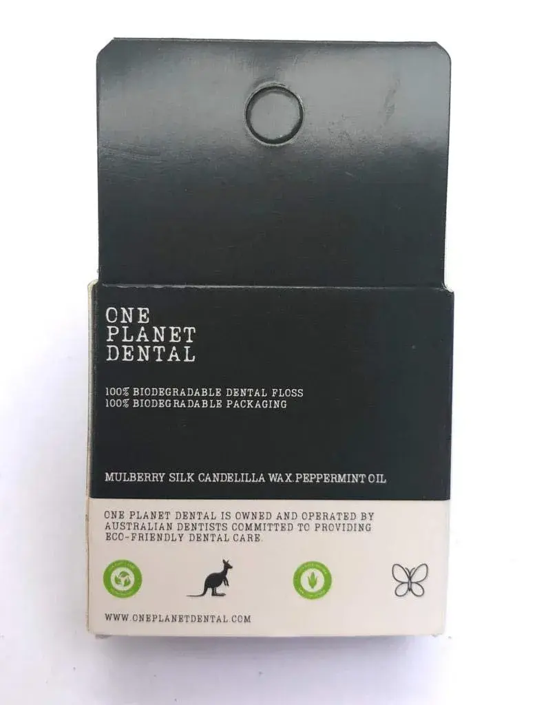 One Planet Dental Biodegradable Silk Dental Floss | Zero Waste Floss | Peppermint | 39m (129 Foot) | Plastic Free - view 4