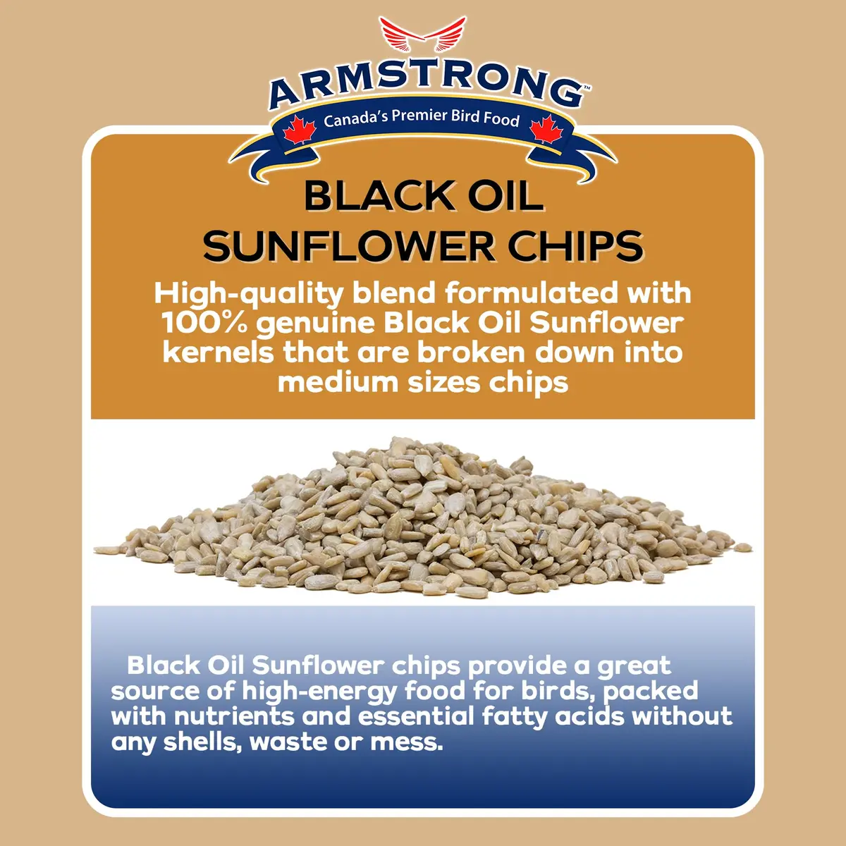 Armstrong Bird Food Black Oil Sunflower Chips | 20 Pounds Wild Bird Feed for Northern Cardinals & Goldfinches - view 5