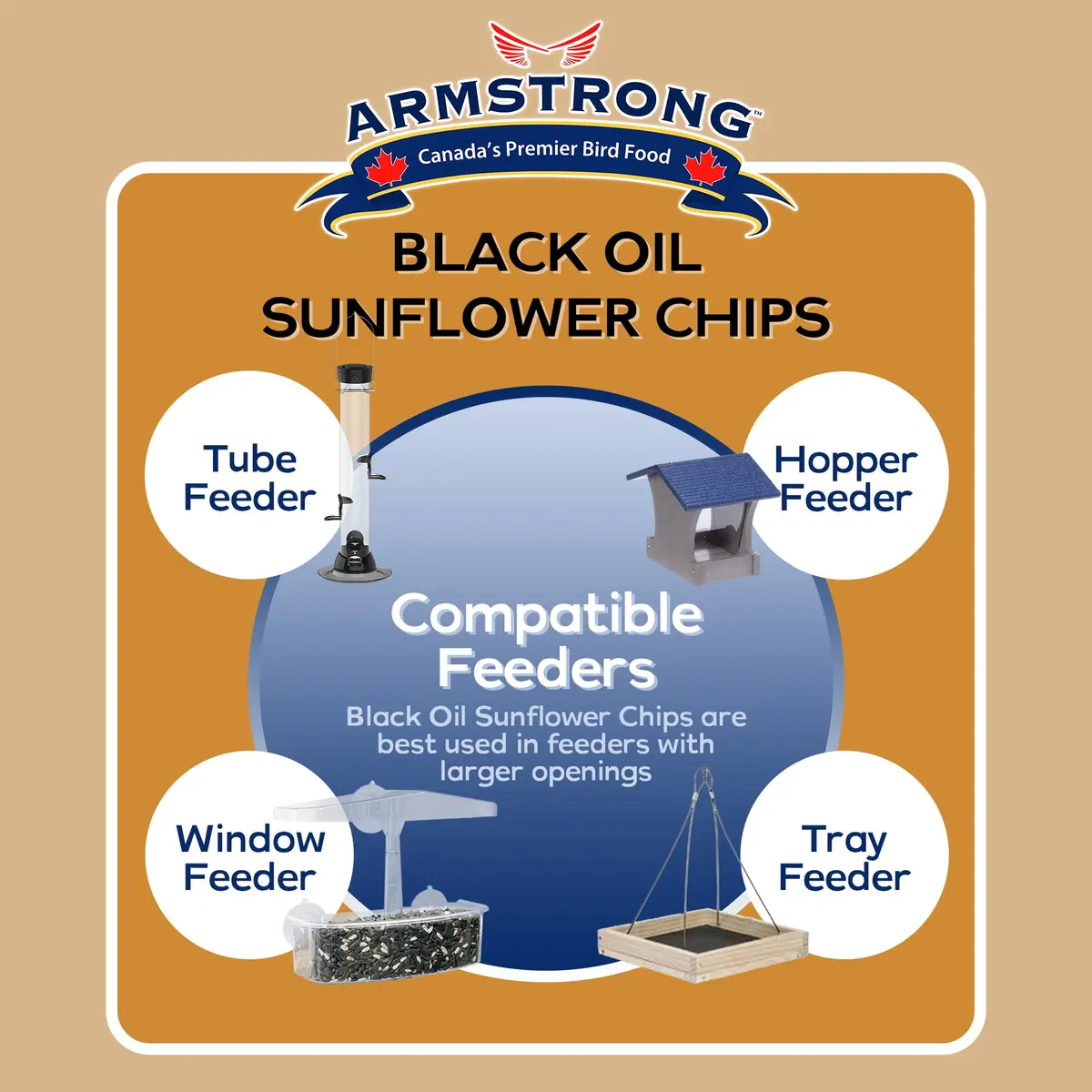 Armstrong Bird Food Black Oil Sunflower Chips | 20 Pounds Wild Bird Feed for Northern Cardinals & Goldfinches - view 6