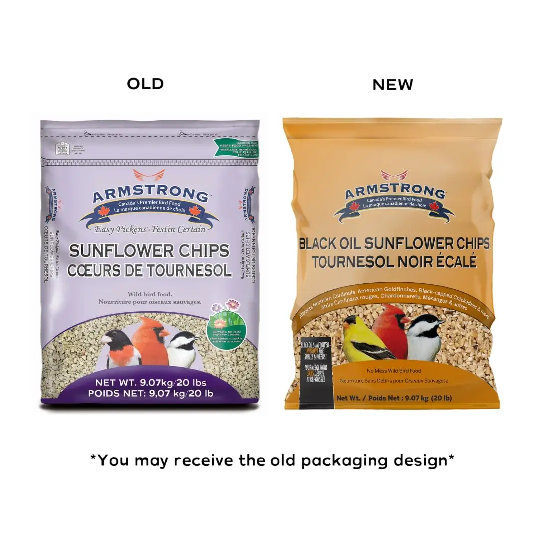 Armstrong Bird Food Black Oil Sunflower Chips | 20 Pounds Wild Bird Feed for Northern Cardinals & Goldfinches - view 2