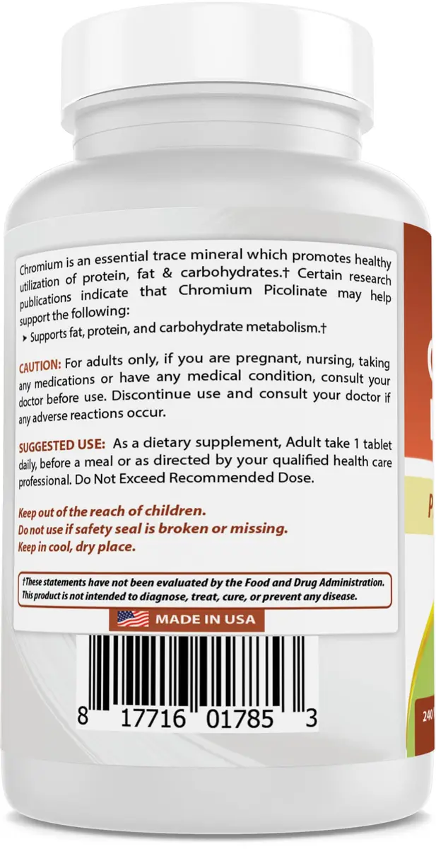 Best Naturals Chromium Picolinate 1000 mcg | Supports Metabolism & Blood Sugar (100-120 chars) - view 6