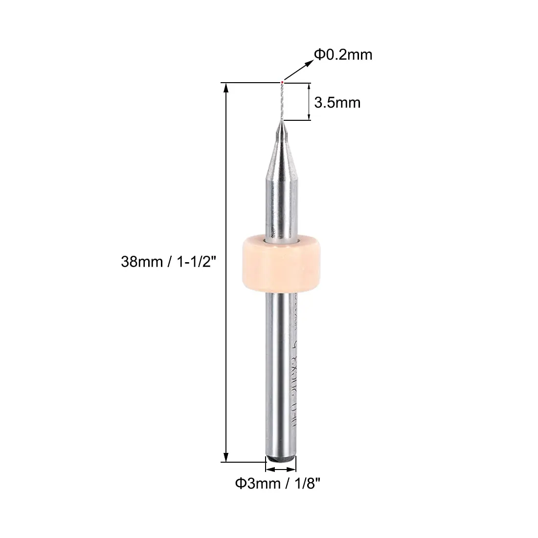 uxcell 0.2mm Tungsten Carbide PCB Drill Bits Set | 10 Pcs 1/8" Shank - view 2