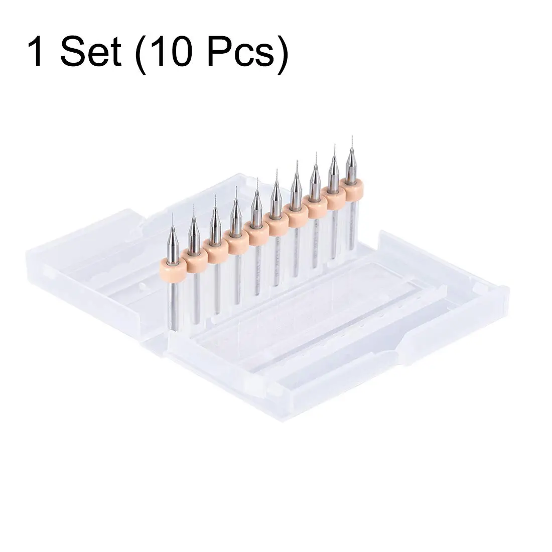 uxcell 0.2mm Tungsten Carbide PCB Drill Bits Set | 10 Pcs 1/8" Shank - view 3