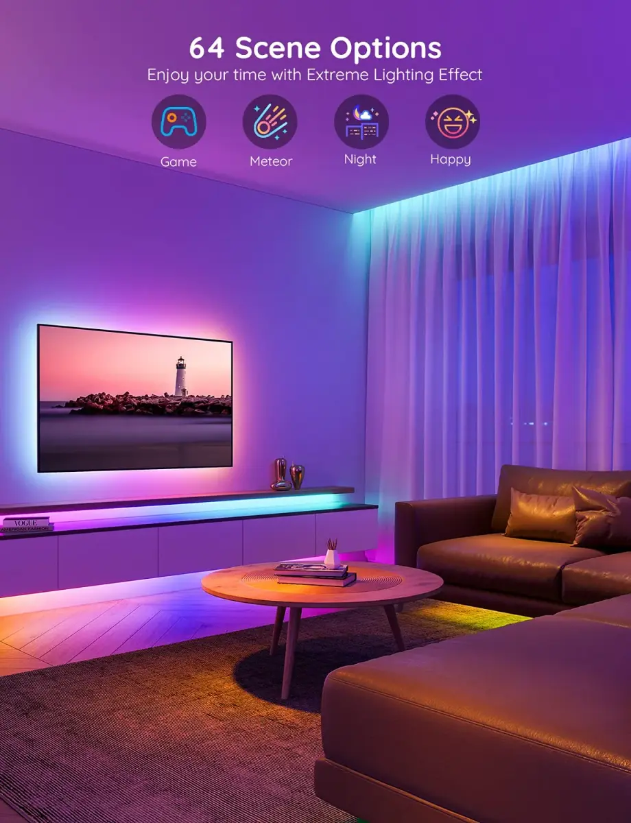 Govee RGBIC LED Strip Lights 10m (32.8ft) | Smart App Control for Bedroom, Kitchen, Party - view 3