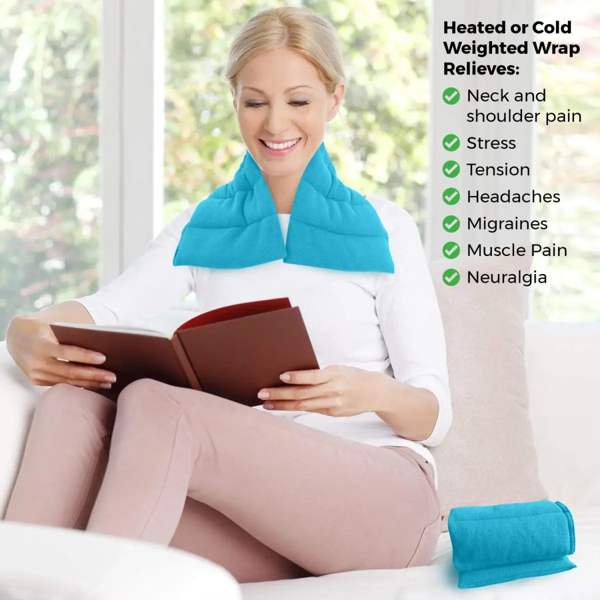ComfortCloud Microwavable Heating Pad 7x22 Inch (17.78x55.88 cm) | Natural Moist Heat Therapy for Back Pain - view 2