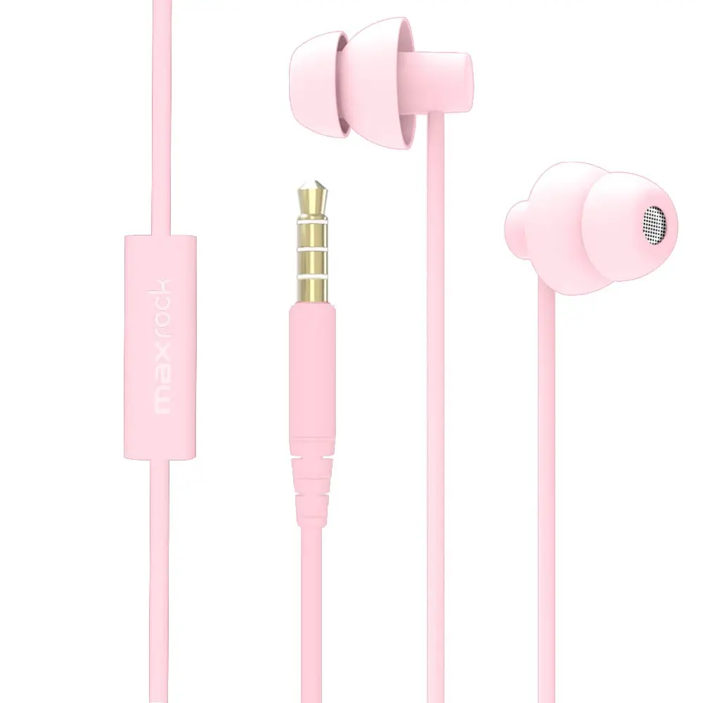 MAXROCK Sleep Earbuds with Soft Silicon Headphones Light Pink | Noise Isolating, Comfortable for Sleep & Sports - main product image