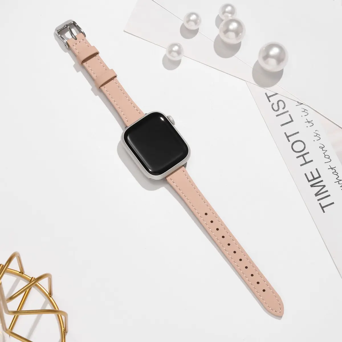 STIROLL Slim Leather Band Compatible with Apple Watch Series 12/11/10/9/8/7/SE 38mm-42mm | Elegant Small Wrist Strap - view 8