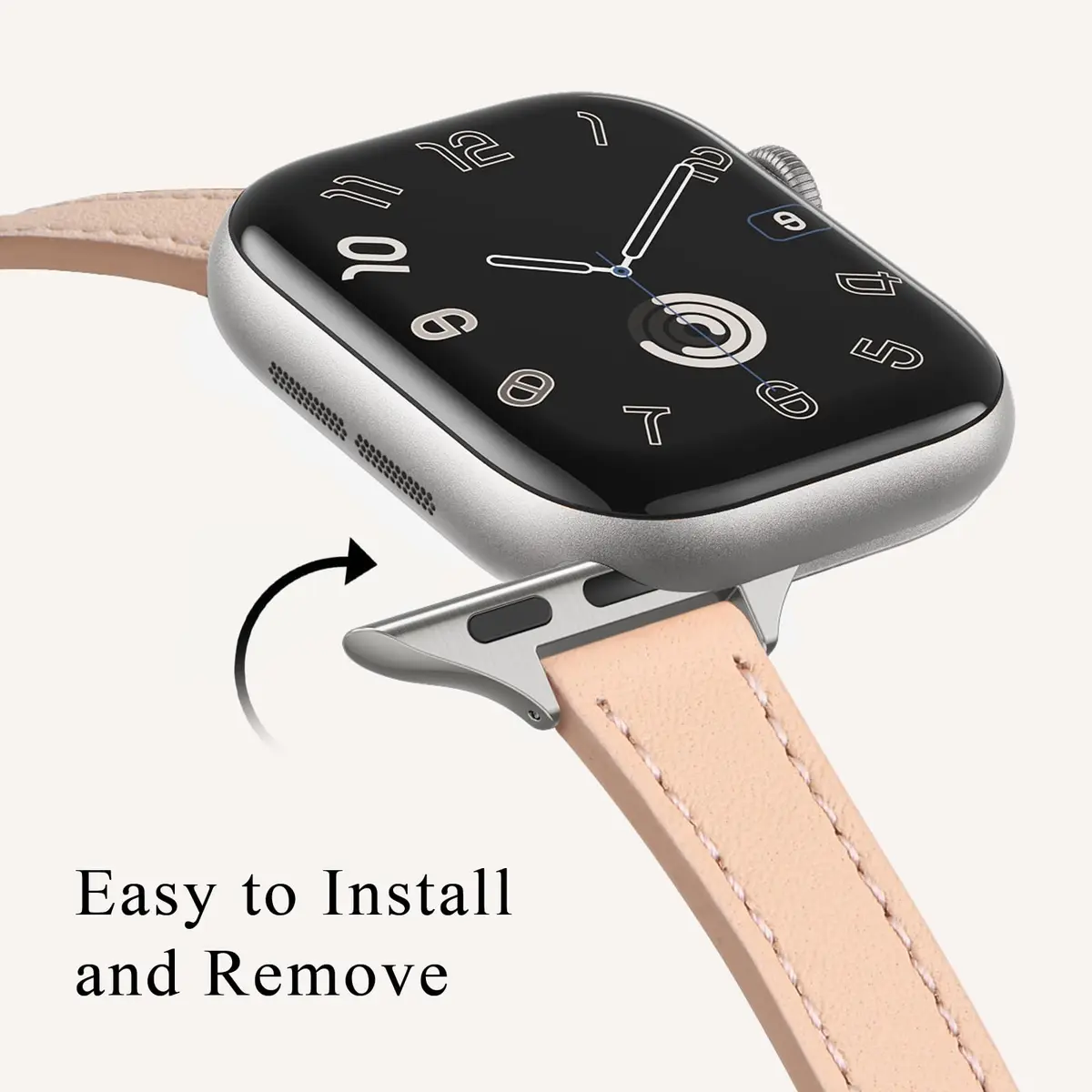 STIROLL Slim Leather Band Compatible with Apple Watch Series 12/11/10/9/8/7/SE 38mm-42mm | Elegant Small Wrist Strap - view 4