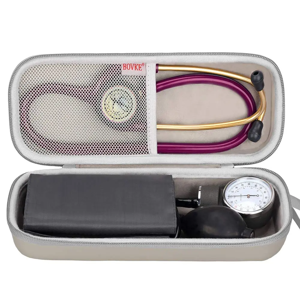 BOVKE Travel Carrying Case Compatible with 3M Littmann Classic III, Lightweight II S.E, MDF Acoustica Deluxe Stethoscopes – Extra Room for Accessories, Grey | Portable & Durable - view 2