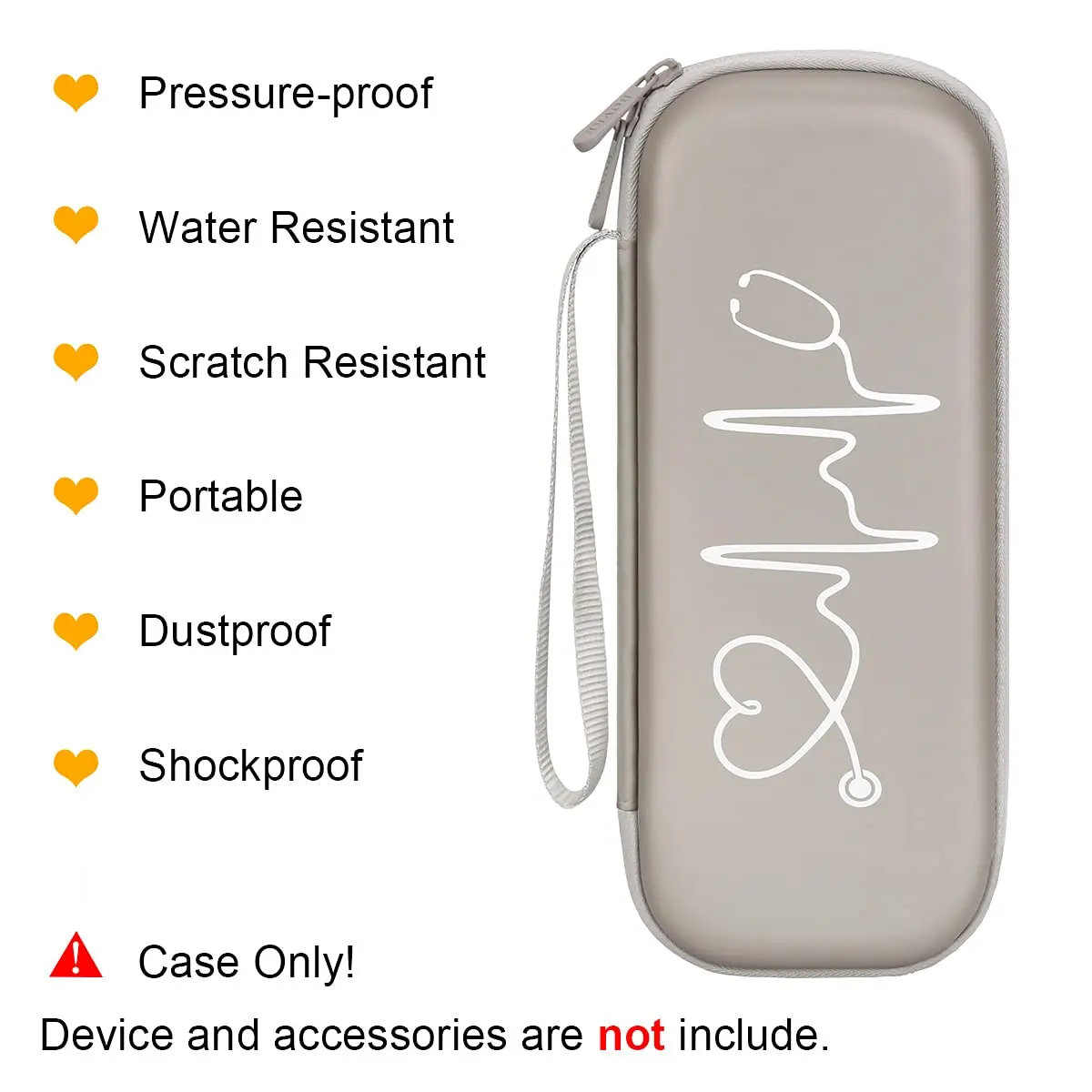 BOVKE Travel Carrying Case Compatible with 3M Littmann Classic III, Lightweight II S.E, MDF Acoustica Deluxe Stethoscopes – Extra Room for Accessories, Grey | Portable & Durable - view 3