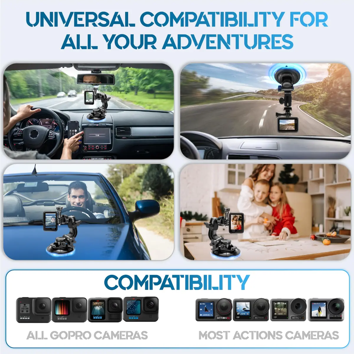 MiPremium Car Suction Cup Mount for GoPro Hero 13 12 11 10 9 8 7 6 5 4 3 | Strong hold, 360° rotation, waterproof - view 8