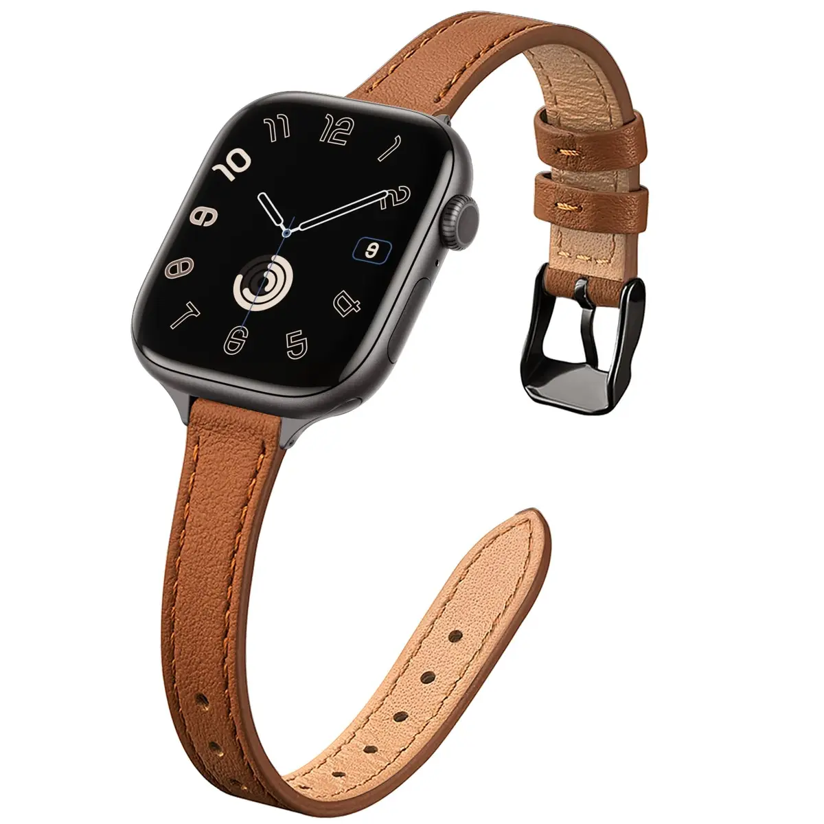 STIROLL Slim Leather Band Compatible with Apple Watch Series 12/11/10/9/8/7/SE 38mm-42mm | Elegant Women's Strap - main product image