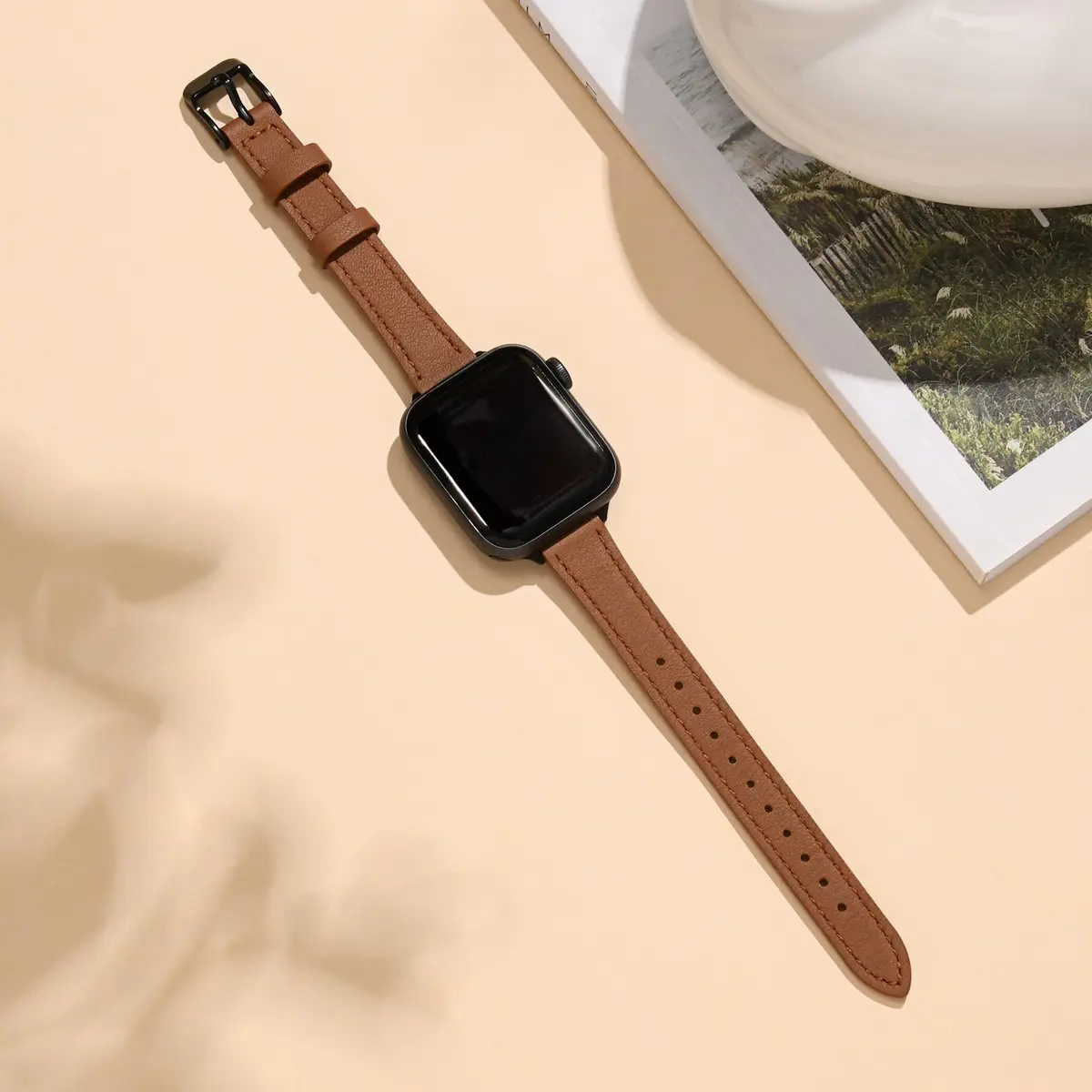 STIROLL Slim Leather Band Compatible with Apple Watch Series 12/11/10/9/8/7/SE 38mm-42mm | Elegant Women's Strap - view 8