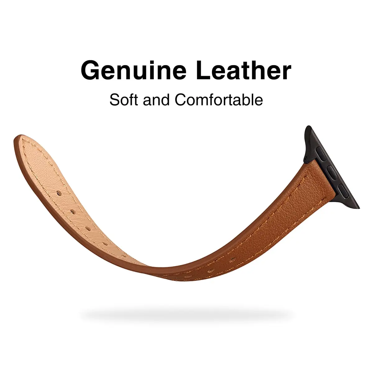 STIROLL Slim Leather Band Compatible with Apple Watch Series 12/11/10/9/8/7/SE 38mm-42mm | Elegant Women's Strap - view 3