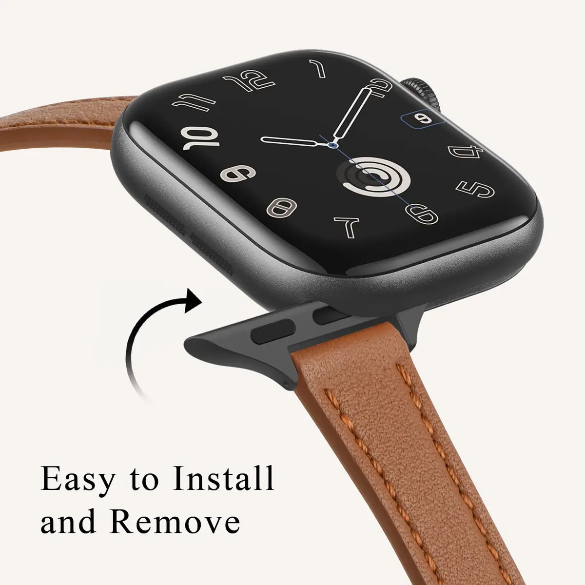 STIROLL Slim Leather Band Compatible with Apple Watch Series 12/11/10/9/8/7/SE 38mm-42mm | Elegant Women's Strap - view 4