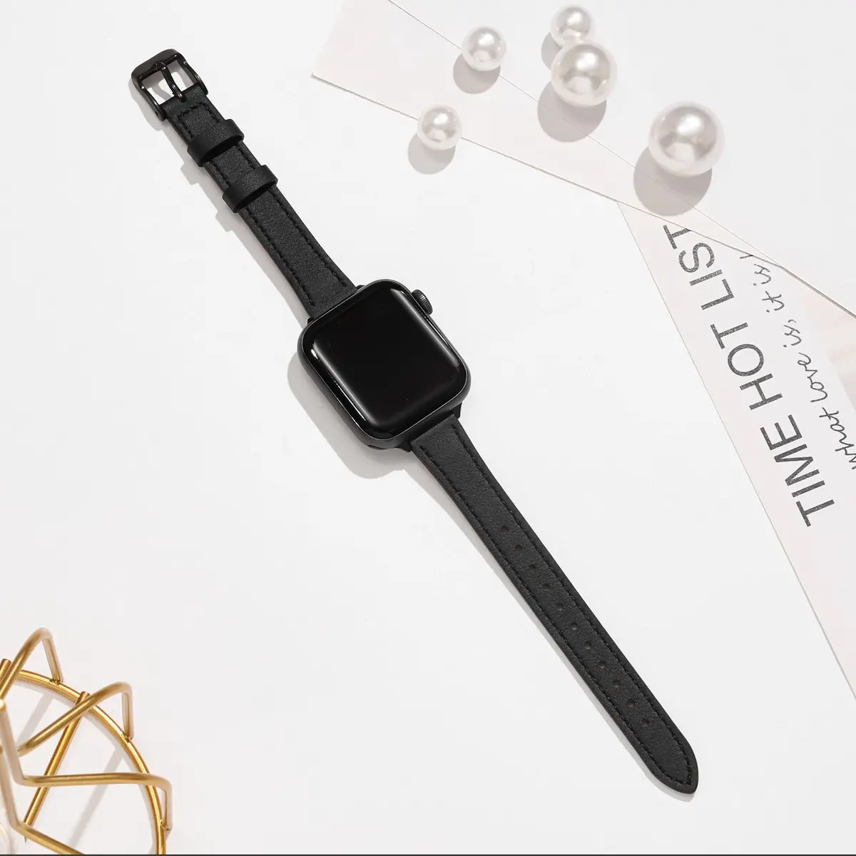 STIROLL Slim Leather Band Compatible with Apple Watch Series 12/11/10/9/8/7/SE 38/40/41/42mm | Elegant & Feminine - view 8