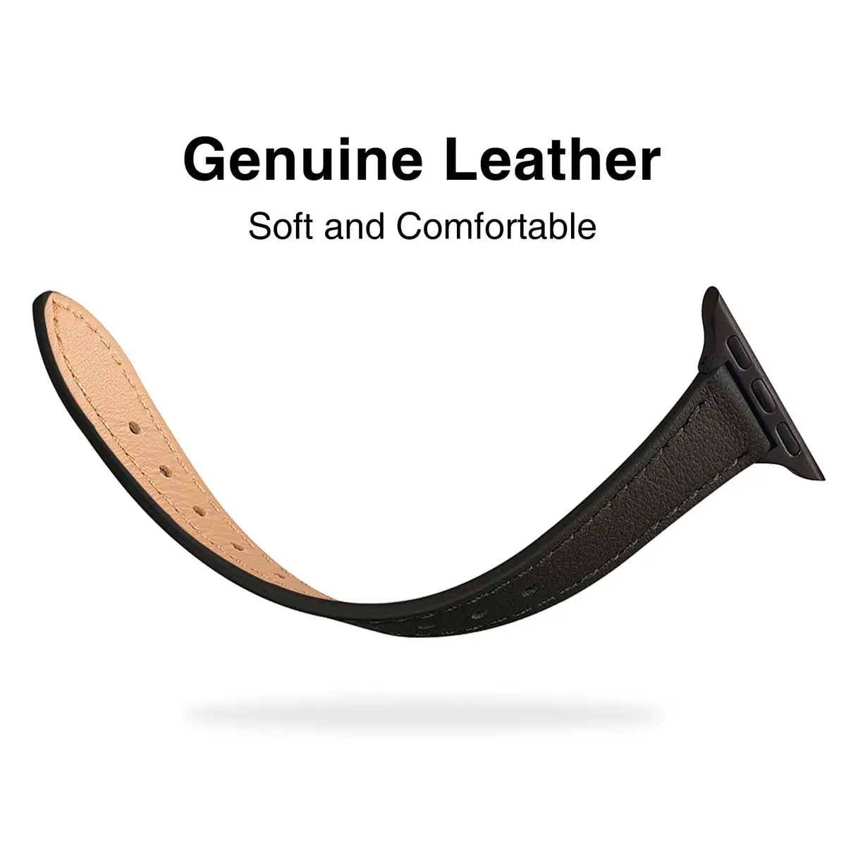STIROLL Slim Leather Band Compatible with Apple Watch Series 12/11/10/9/8/7/SE 38/40/41/42mm | Elegant & Feminine - view 3