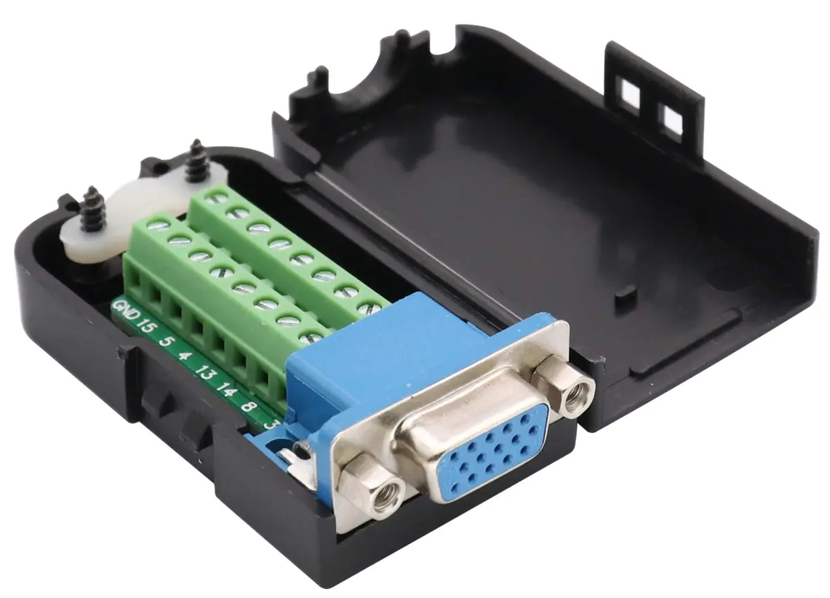 AAOTOKK VGA Screw Terminal Block Adapter Female to Female 15+1 Pin 2-Pack | Connects VGA Devices to Screw Terminals - view 4