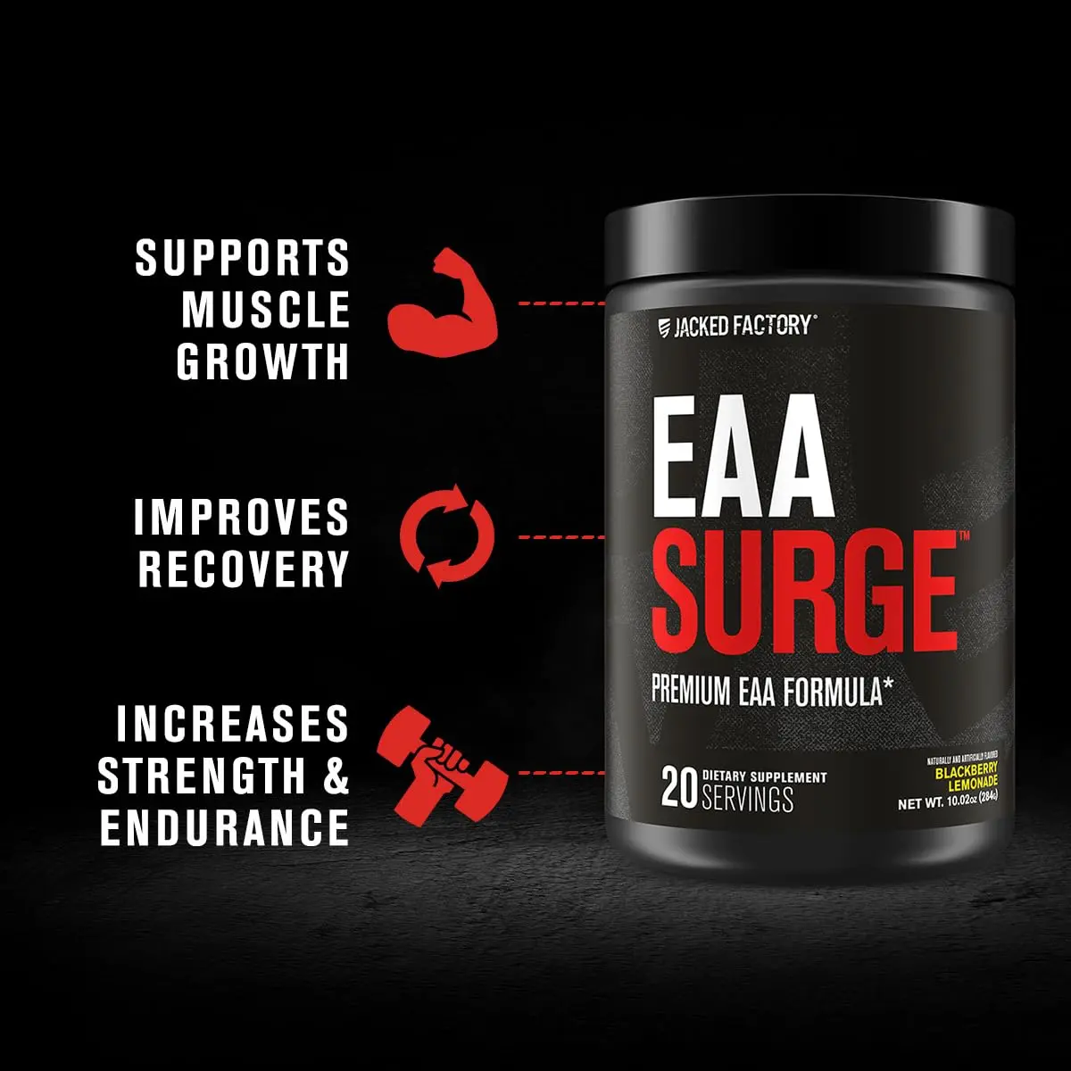 Jacked Factory EAA Surge Essential Amino Acids Powder | Supports Muscle Growth & Recovery in India - view 2