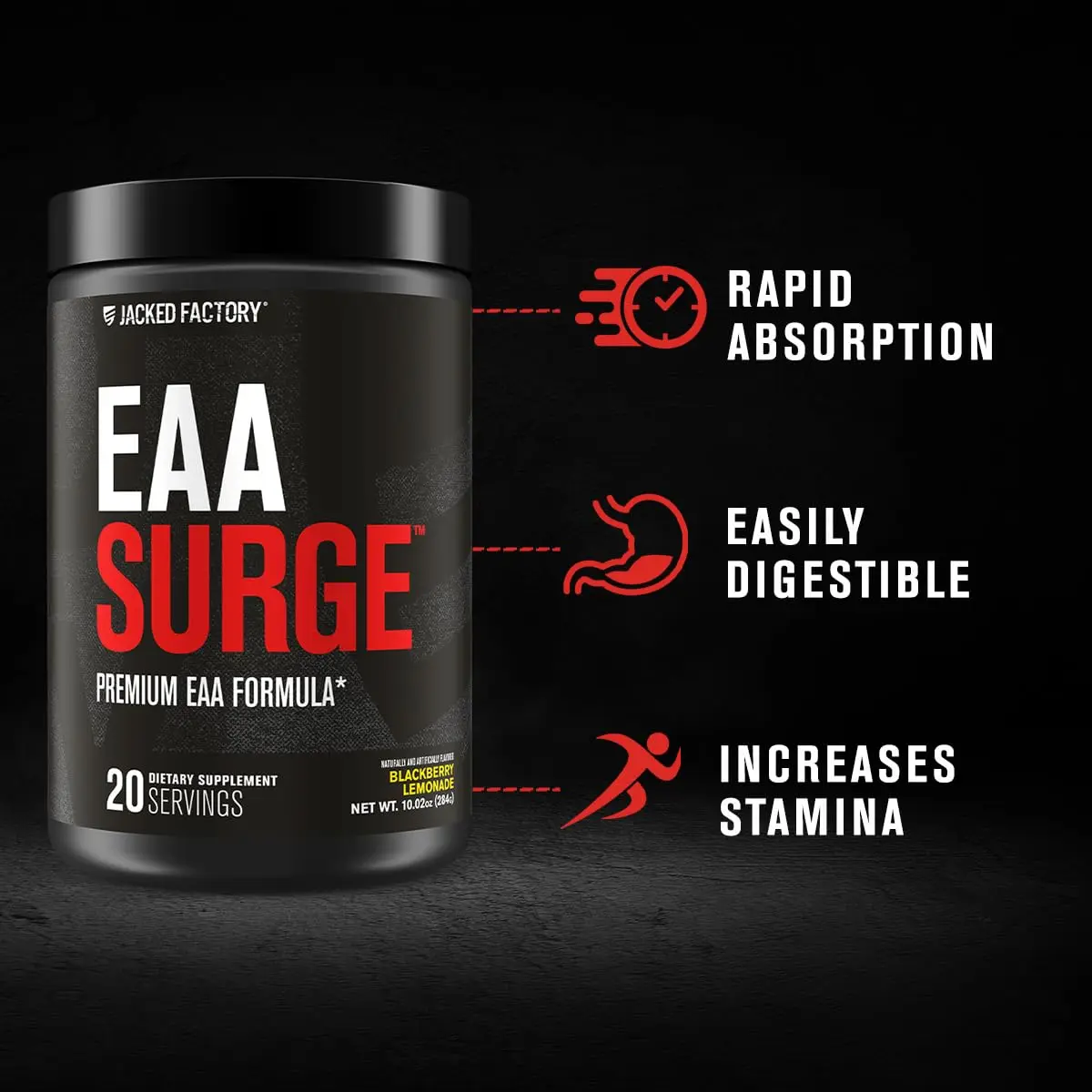Jacked Factory EAA Surge Essential Amino Acids Powder | Supports Muscle Growth & Recovery in India - view 3