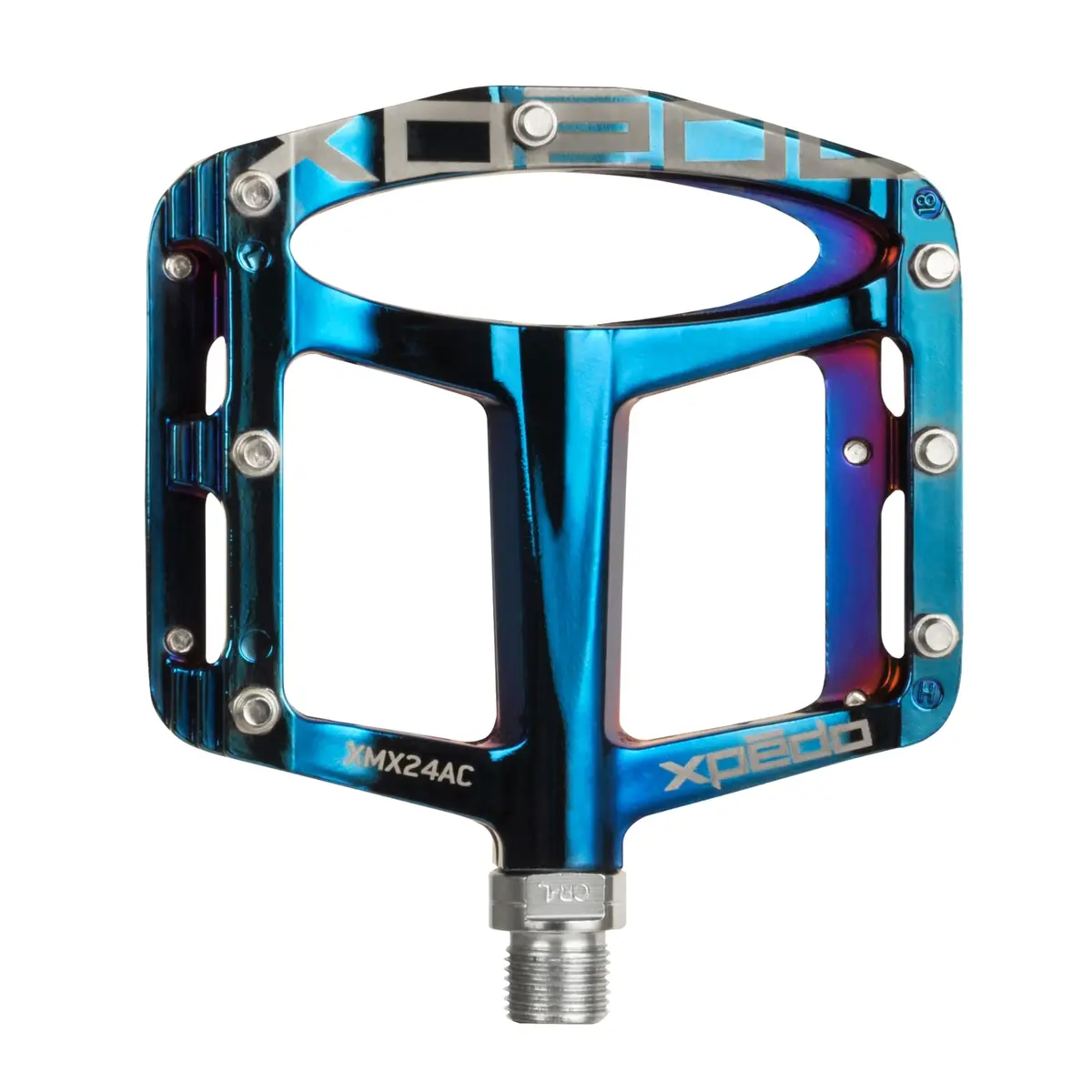 Xpedo Spry Flat Bike Pedals 101x106mm | Ultralight Magnesium, Blue Ray, 28 Pins - main product image