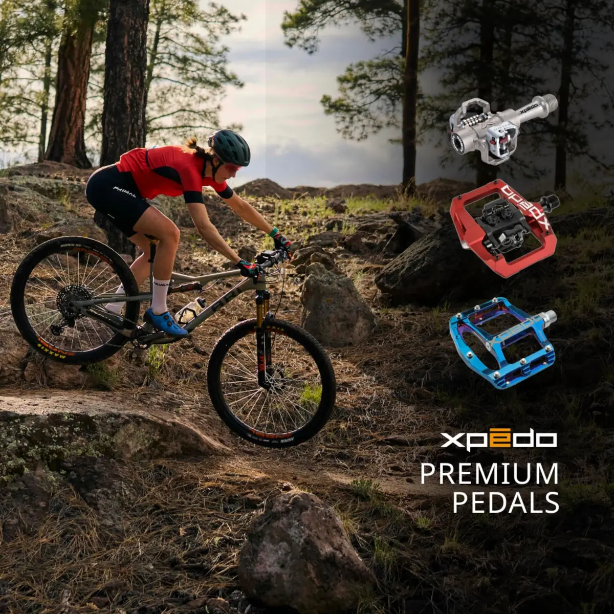 Xpedo Spry Flat Bike Pedals 101x106mm | Ultralight Magnesium, Blue Ray, 28 Pins - view 5