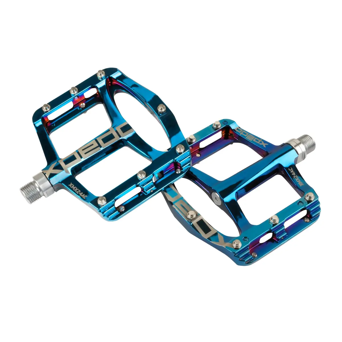 Xpedo Spry Flat Bike Pedals 101x106mm | Ultralight Magnesium, Blue Ray, 28 Pins - view 3