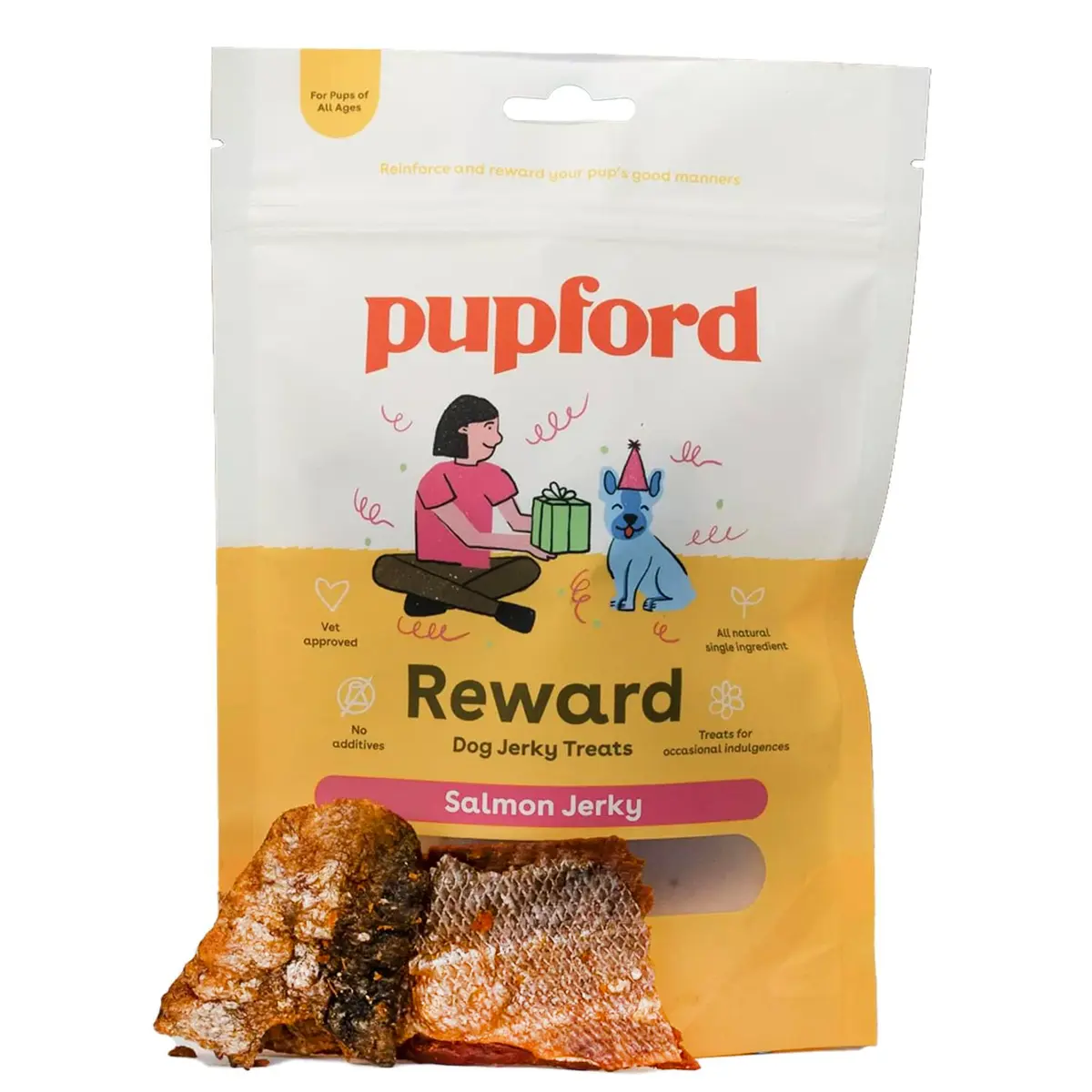 Pupford Salmon Dog Treats 4 oz | Natural, Single Ingredient, Low Calorie Reward - main product image
