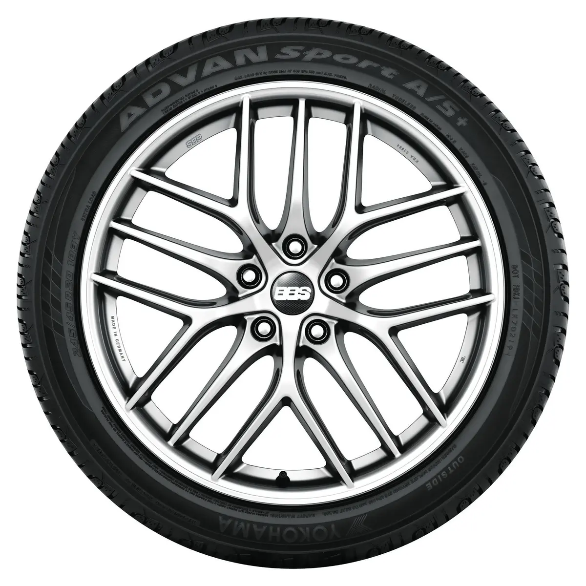 Yokohama ADVAN SPORT AS+ 245/35R20 95Y XL All-Season Ultra-High Performance Tire | Long-lasting grip & handling - view 2