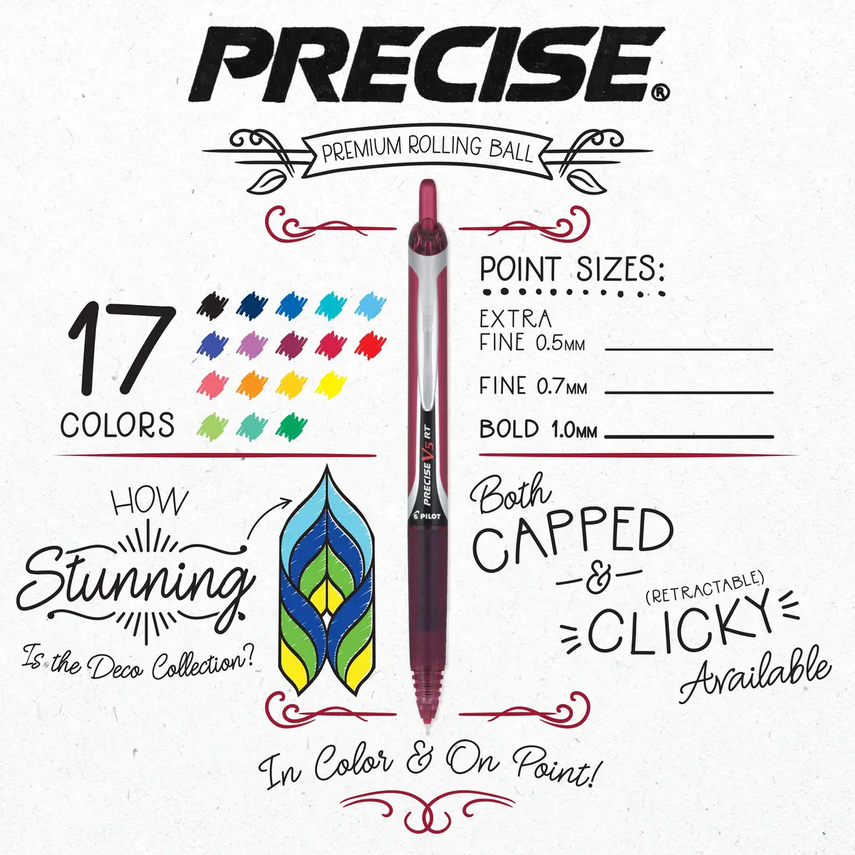 PILOT Precise V10 RT Retractable Ball Pens, 1.0mm Bold Point, Green, 12-Pack | Smooth Writing Liquid Ink - view 6