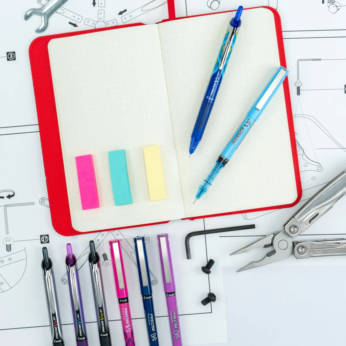 PILOT Precise V10 RT Retractable Rollerball Pens, 1.0mm Bold Point, Purple, 12-Pack | Smooth Writing Liquid Ink - view 6
