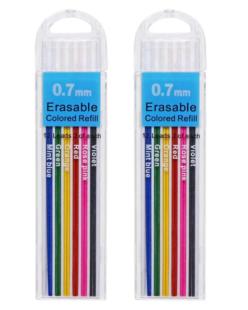 Tupalizy 0.7mm Colored Mechanical Pencil Leads | 6 Colors, 24PCS for Drawing & Writing - main product image
