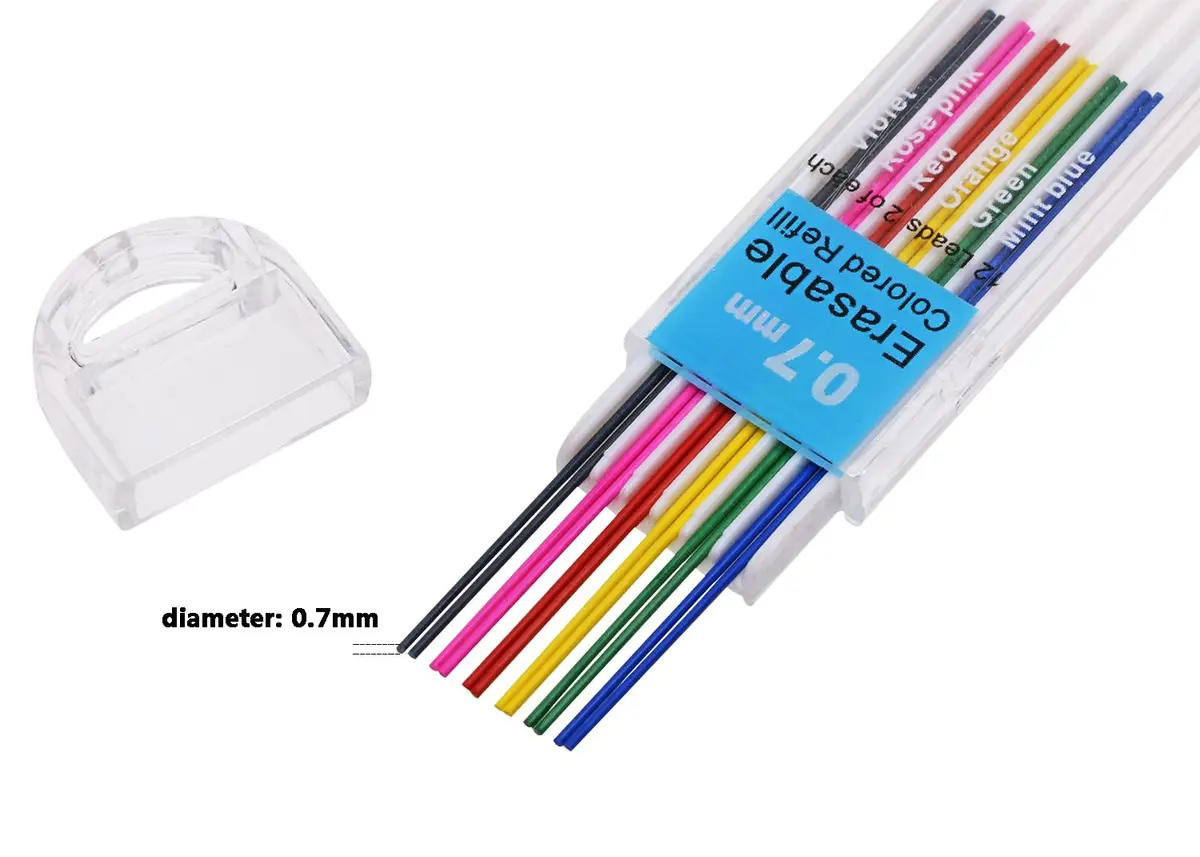 Tupalizy 0.7mm Colored Mechanical Pencil Leads | 6 Colors, 24PCS for Drawing & Writing - view 8