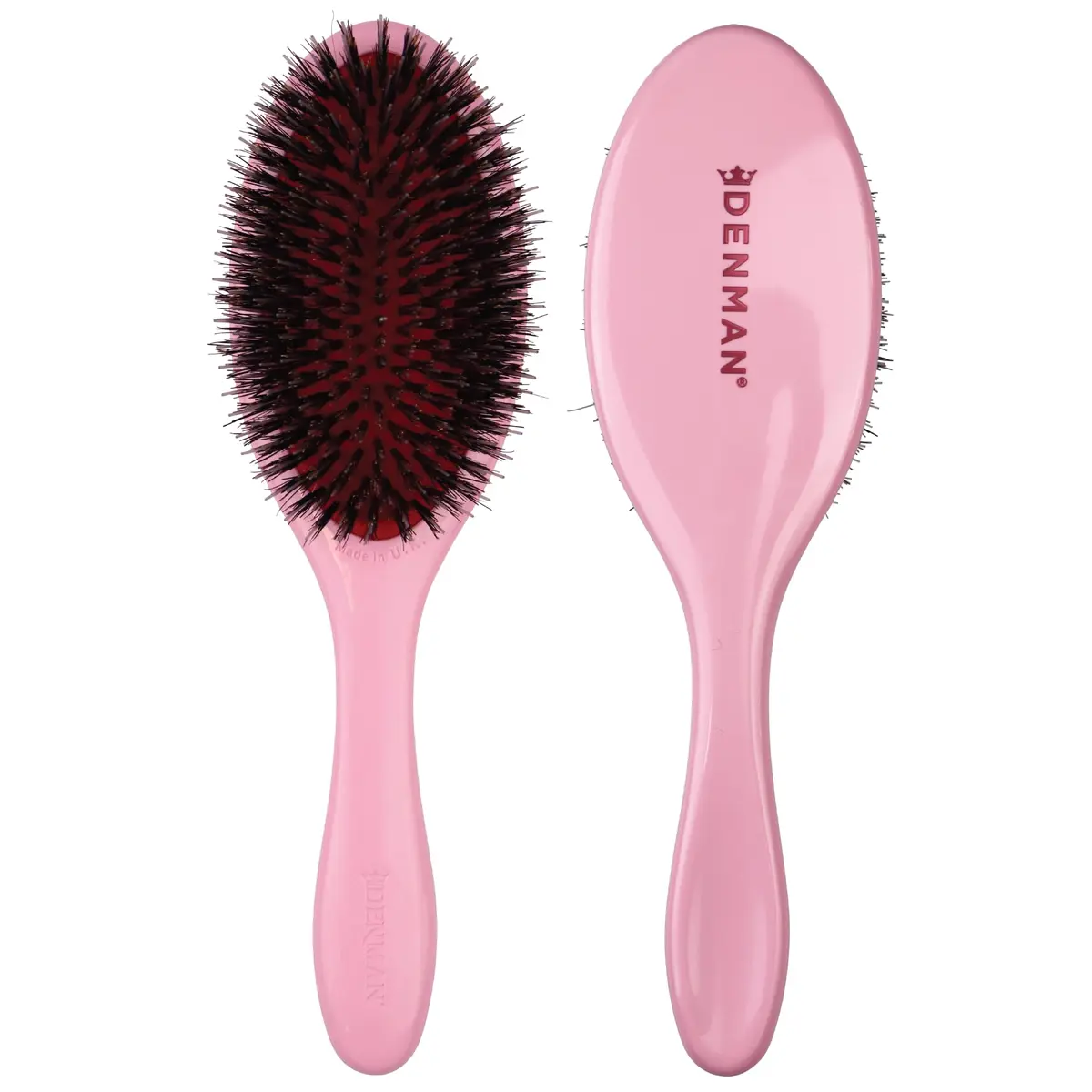 Denman Boar Bristle Hair Brush Pink Crush D81M | Smoothing, Shine, Detangling for All Hair Types - main product image