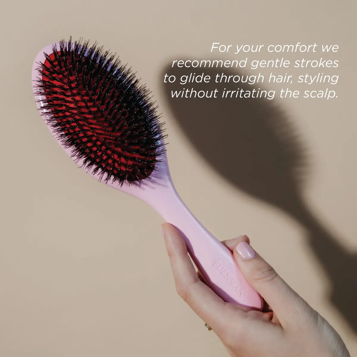 Denman Boar Bristle Hair Brush Pink Crush D81M | Smoothing, Shine, Detangling for All Hair Types - view 5