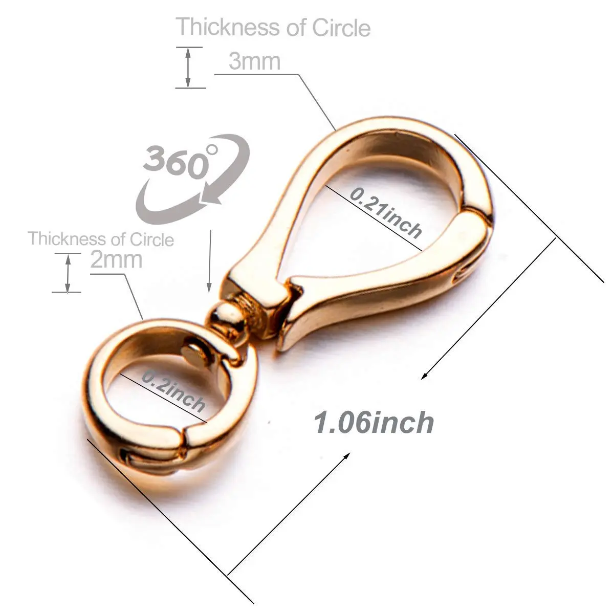 Zpsolution Swivel Bails for Pendants, Dual Ended Connector Charm | Interchangeable Jewelry Clasp (70-120 chars) - view 3