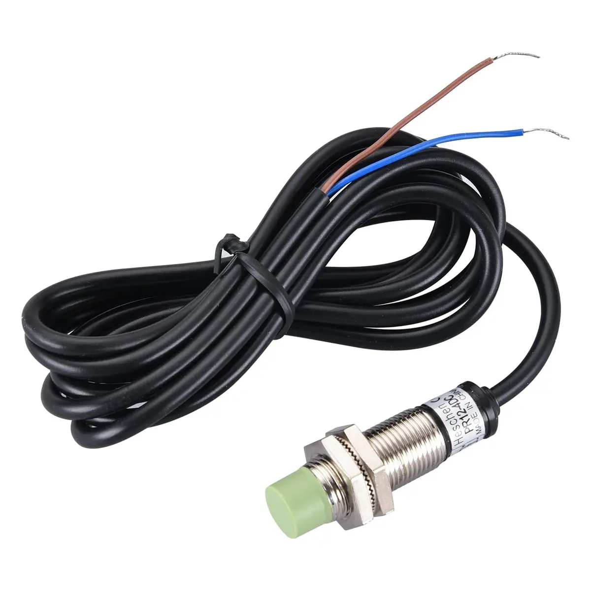 Heschen M12 Inductive Proximity Sensor Switch PR12-4DC 4mm DC12-24V NC | Brass Nickel Plated - main product image