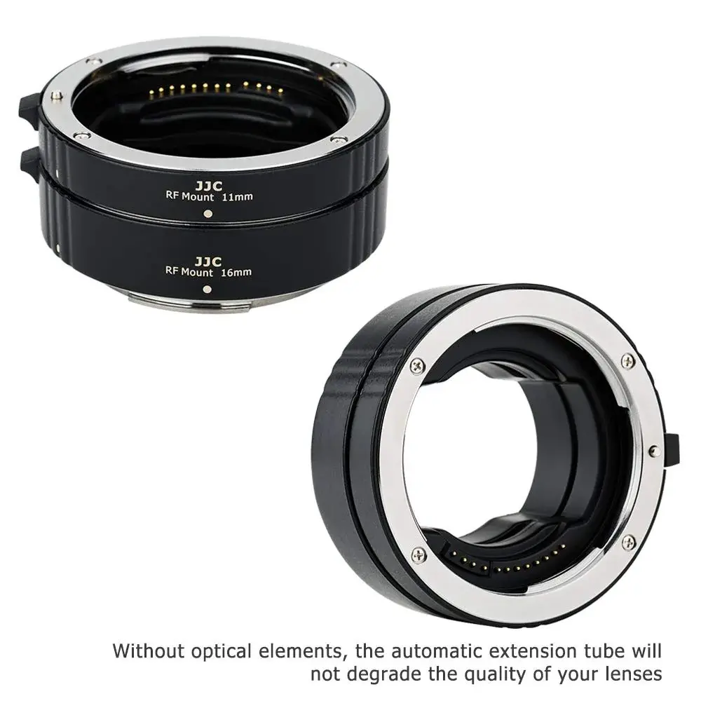 JJC Auto Focus Macro Extension Tube Set for Canon RF Mount Cameras & Lenses | 11mm & 16mm Tubes - view 3