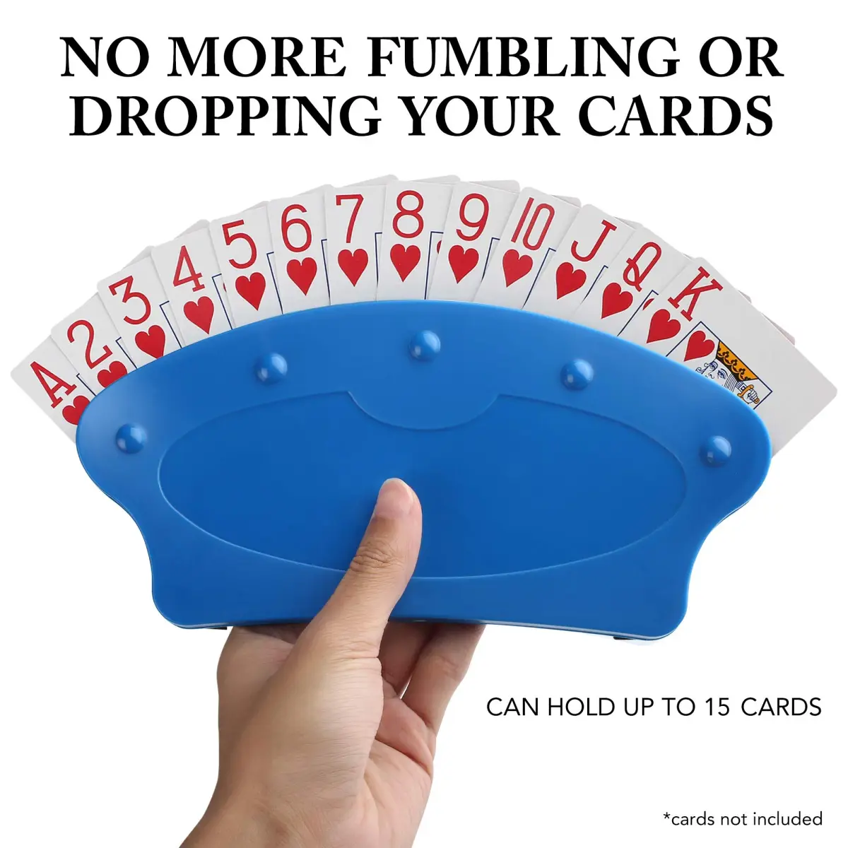 LotFancy Hands-Free Playing Card Holder 2 Pack, Blue | 16.1 cm (6.25 in) Wide, 10.2 cm (4 in) Tall - view 2