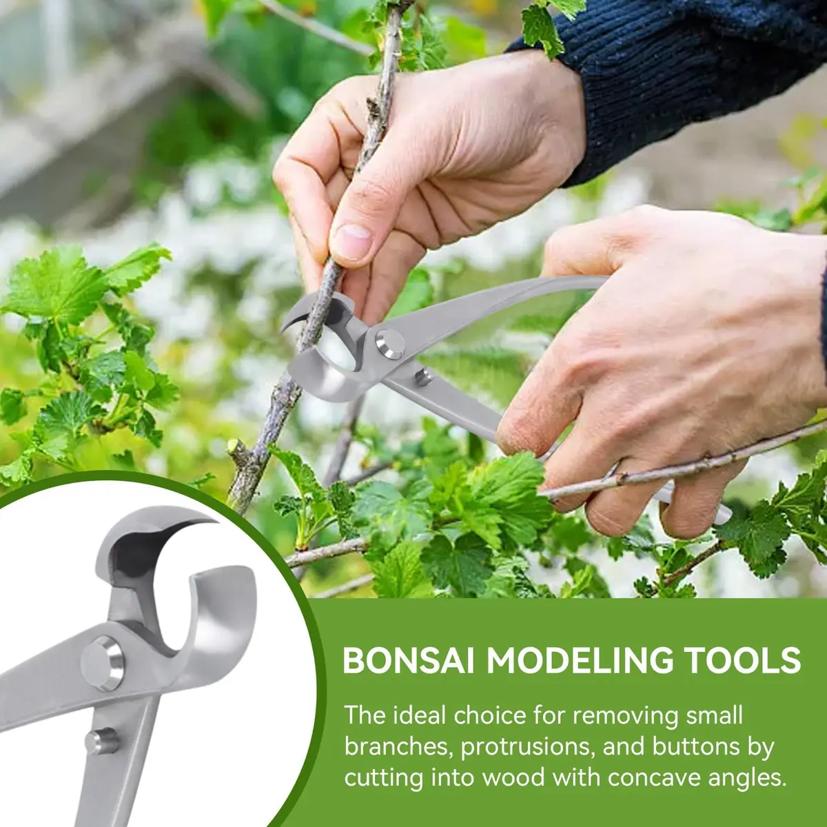 HERCHR Bonsai Tools Concave Cutter 180 mm | High-Quality Stainless Steel Pruning Bonsai Scissor - view 5