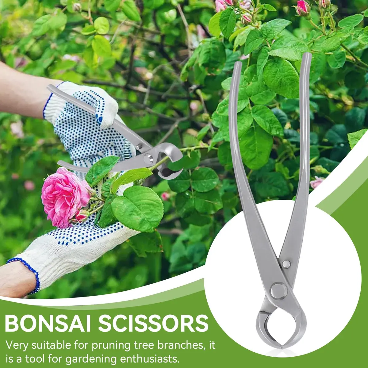 HERCHR Bonsai Tools Concave Cutter 180 mm | High-Quality Stainless Steel Pruning Bonsai Scissor - view 6